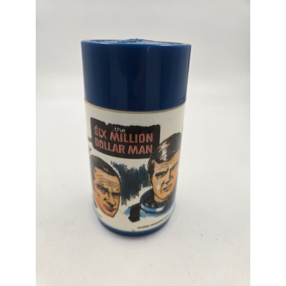 Vintage 1974 Six Million Dollar Man Thermos Aladdin Industries COMPLETE